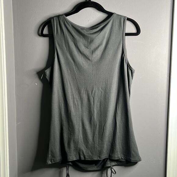 M. Fasis Dark Gray Ruching Tank Top Size Large - Picture 7 of 8